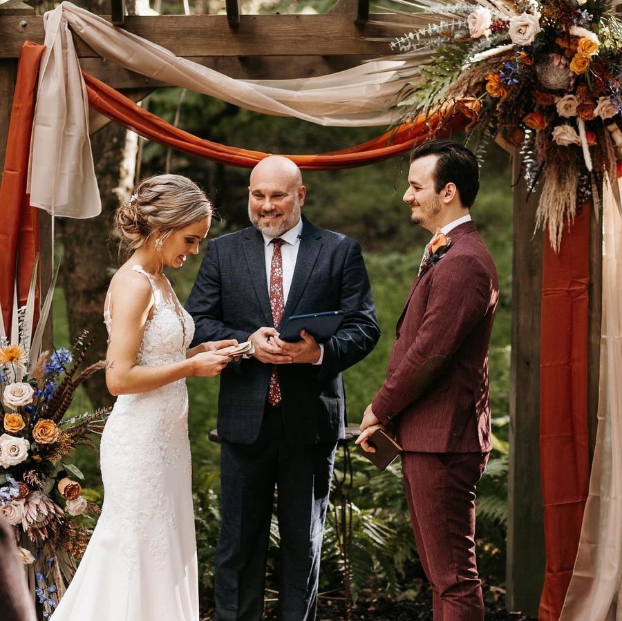 Paul Tonden officiating a wedding ceremony